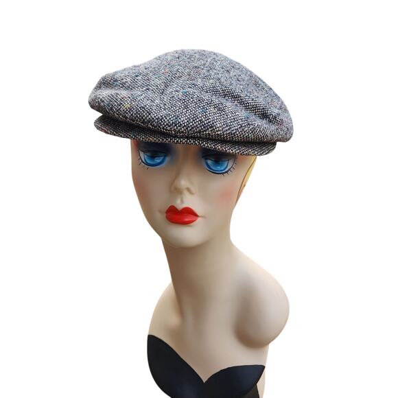 Thinsulate Vintage Tweed Wool Newsboy Cap Snap up Expandable USA Streetwear - Picture 7 of 9